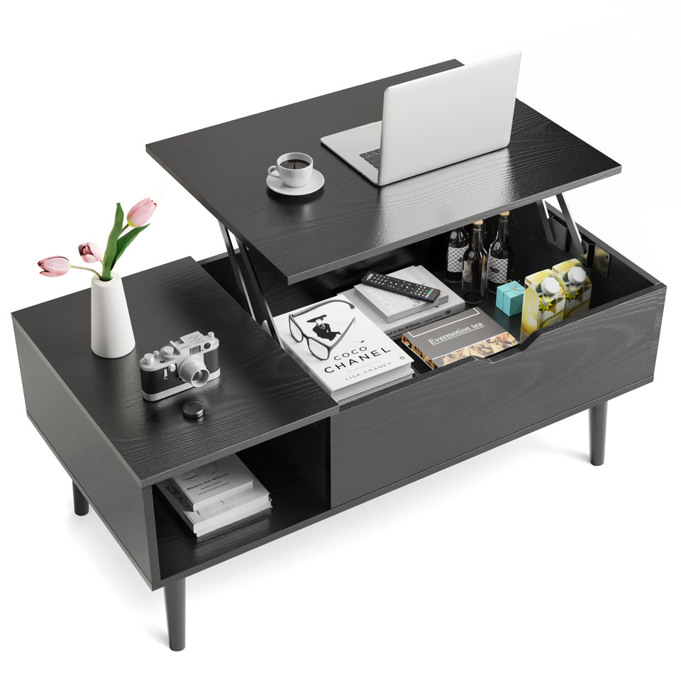Lift Top Coffee Table with Storage Shelf for Living Room Furniture