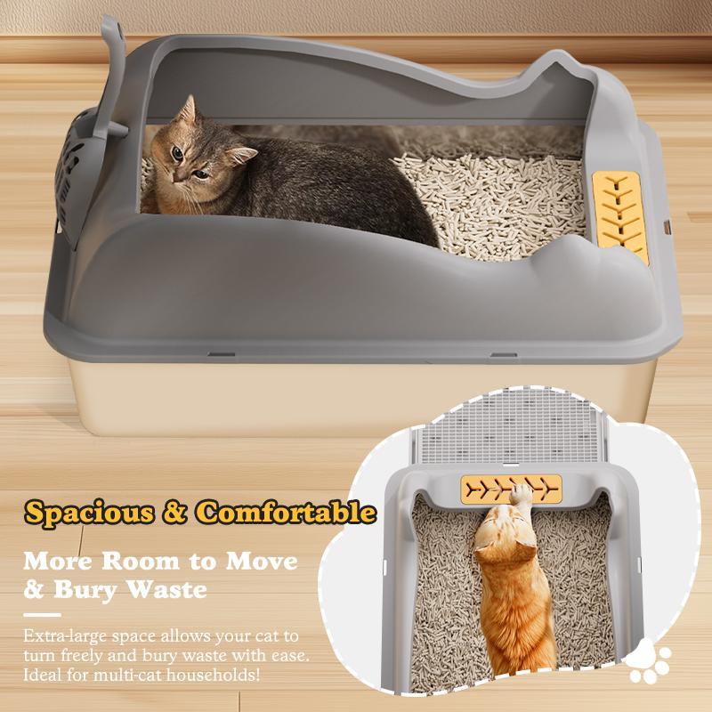 Automatic Cat Litter Box Stainless Steel Large Easy Clean Tray