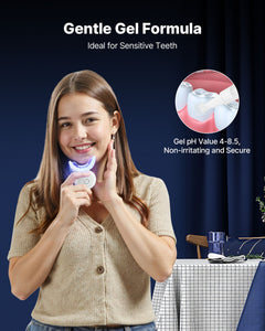 LED Teeth Whitening Kit Portable Peroxide-Free with U-Shaped Tray