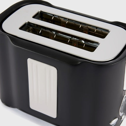 2-Slice Stainless Steel Toaster with Wide Slots & Removable Tray