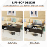 Lift Top Coffee Table with Storage Shelf for Living Room Furniture