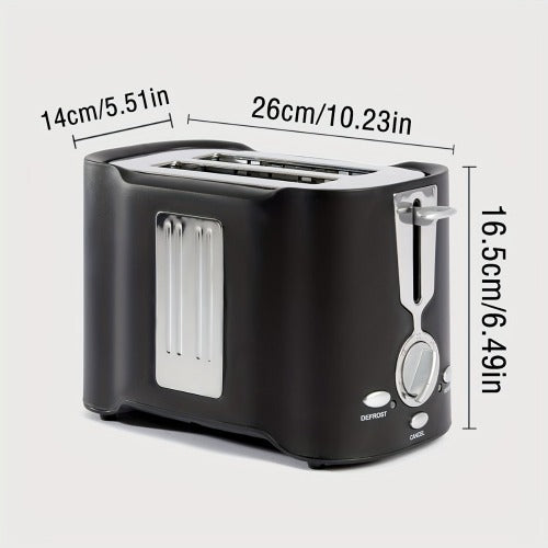 2-Slice Stainless Steel Toaster with Wide Slots & Removable Tray