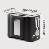 2-Slice Stainless Steel Toaster with Wide Slots & Removable Tray