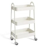 3-Tier Small Rolling Storage Cart with Wheels, Metal Utility Organizer