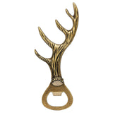 Deer antler bottle opener made of zinc alloy in bronze and dark silver color for bar and party use