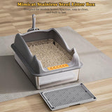 Automatic Cat Litter Box Stainless Steel Large Easy Clean Tray
