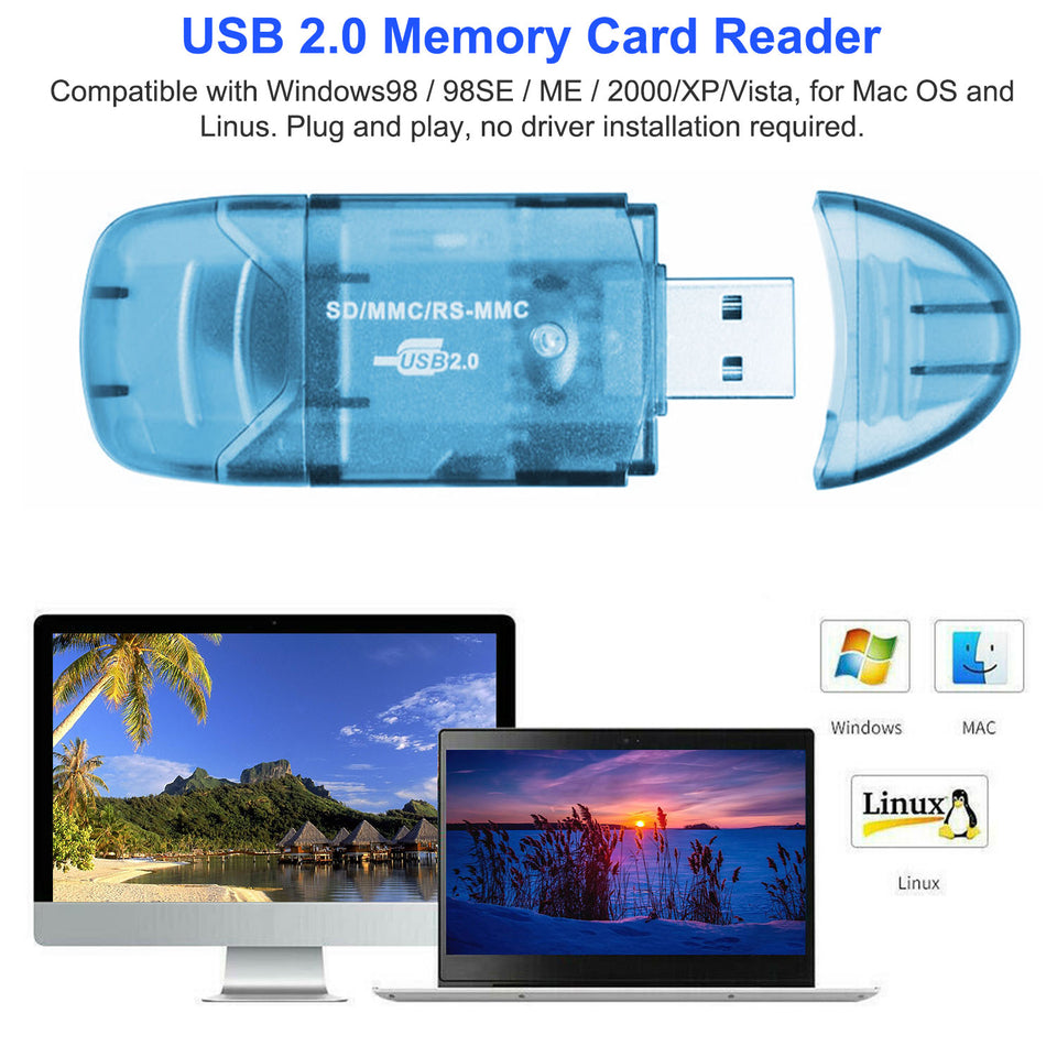 USA GADGET MART High-Speed USB 2.0 SD Card Reader Adapter - 480Mbps
