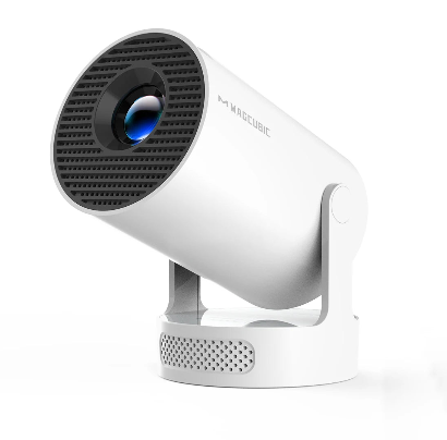 “Magcubic HY300 Pro+ portable Android projector with 4K support and WiFi 6”

“HY300 Pro+ mini projector with 5W speaker and Bluetooth 5.4”

2. Front View Image

“Front view of Magcubic HY300 Pro+ 720P HD projector”

“Compact smart projector with lens and control buttons”

3. Side View Image

“Side angle of Magcubic HY300 Pro+ portable smart projector”

“Ventilation and ports visible on HY300 Pro+ projector side panel”

4. Back View (Ports)

“Back panel ports of HY300 Pro+ projector inclu